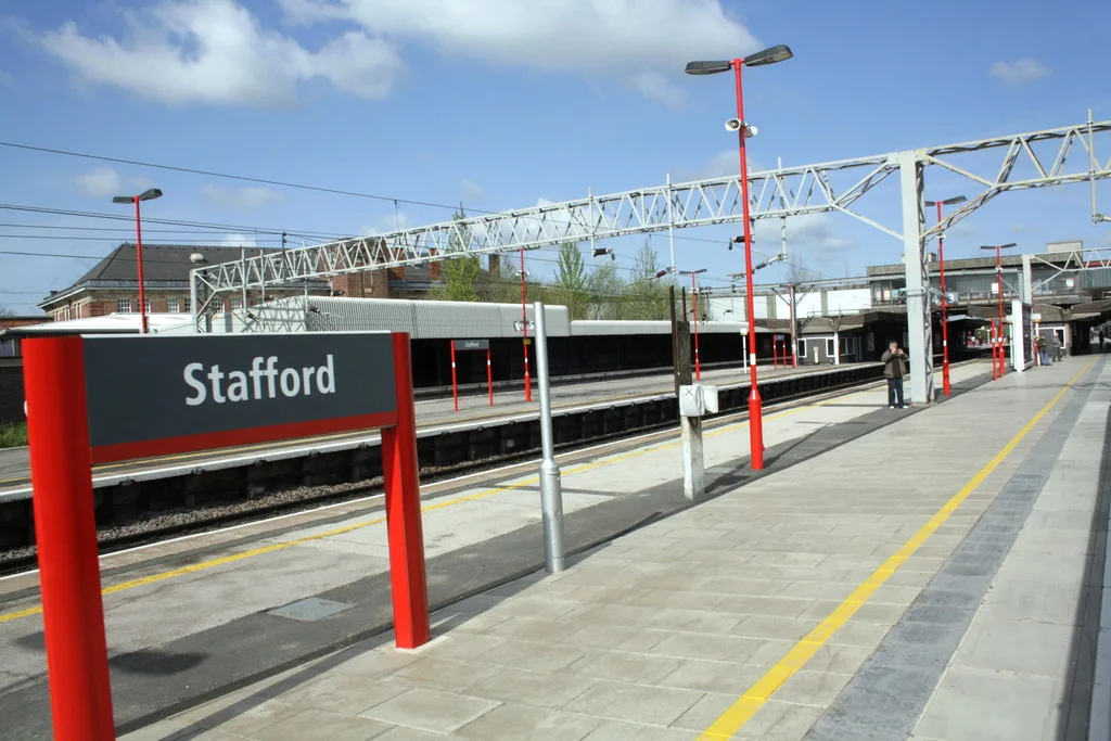 The platforms at Stafford station