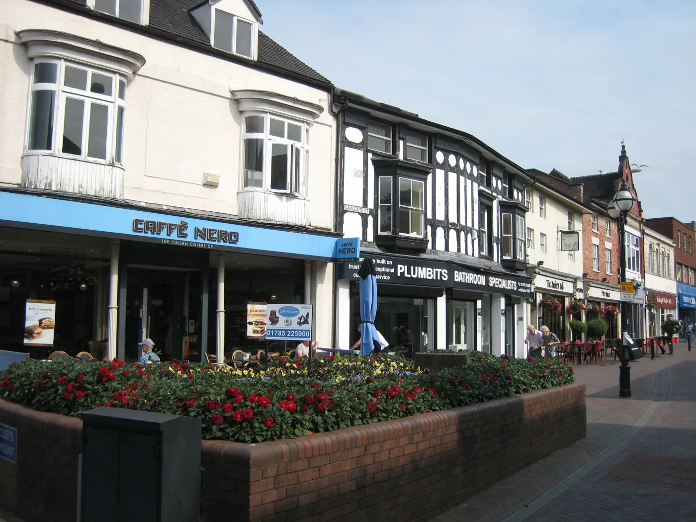 Gaolgate Street in Stafford town centre, inside the Stafford Town police neighbourhood. The photo was taken in July 2022.